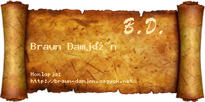 Braun Damján névjegykártya